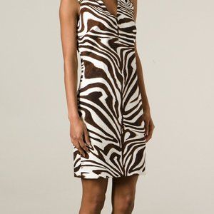 Michael Kors Sleeveless Brown Zebra Dress Sz S